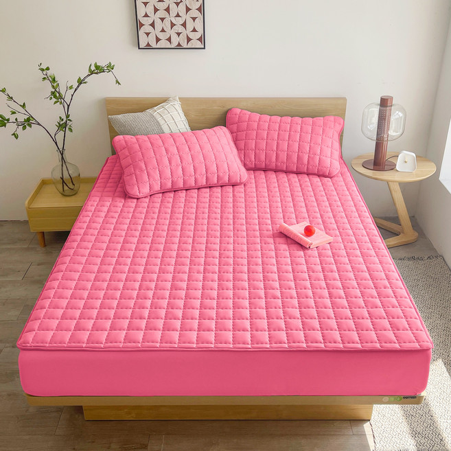 고급 방수 매트리스 커버 방진 통기 미끄럼 방지 기계 세탁 가능 싱글/슈퍼 싱글/더블/퀸/킹 침대(베개 제외)