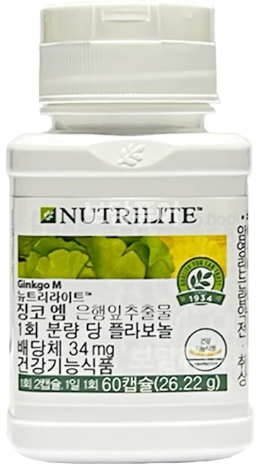 암웨이 징코 M 은행잎추출물 (60캡슐) + KF94 마스크 1매 증정, 1개 - 쿠팡