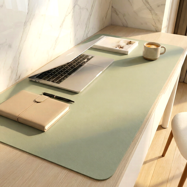 윤베라 방수 가죽 책상 데스크 매트 패드 커버, 그린