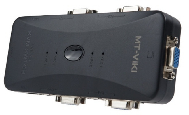 엠티비키 VGA USB KVM 선택기 4대1 PC 주변장치 연결 스위치, TB721