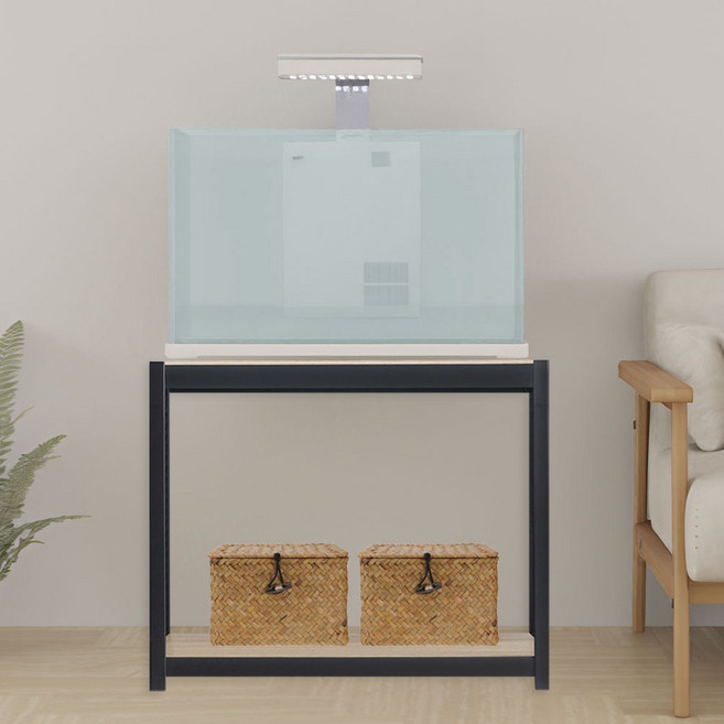 축양장 어항 받침대 선반 철제 홈던트하우스, 가로800x깊이500x높이750x2단-블랙, 1개