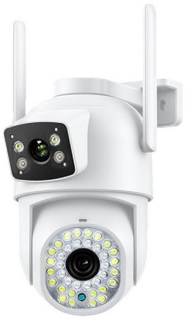 訊億600萬雙鏡頭監視器｜戶外防水IP66｜全彩夜視｜360°追蹤｜Yoosee遠端監控｜雙畫面攝影機, 1個, 600萬雙鏡頭+理線盒&5米線