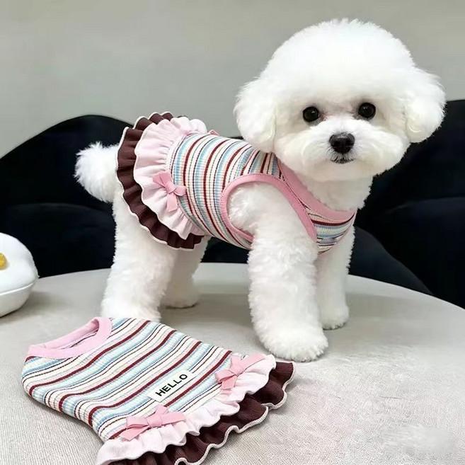 Chephie강아지 고양이 귀여운 여름 원피스, 1개, A