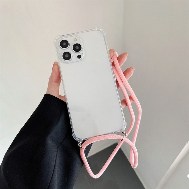 iPhone 13 14 15 手機掛繩 簡約質感 斜背手機繩, 1個, 粉紅,另外備註