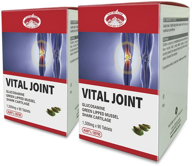 네이처스탑 바이탈조인트 글루코사민+초록입홍합+상어연골 복합제, 90정, 2개