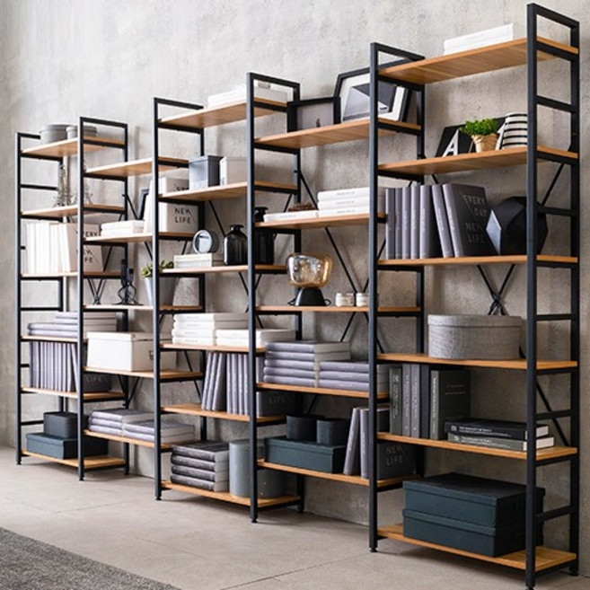 이케아 철제선반 원목 수납 팬트리 5단 사다리 거실 조립 모듈선반 철제 만화책장 레르베리, 블랙, 옵션1. 오늘의가구-카라 연결형 책장, B타입