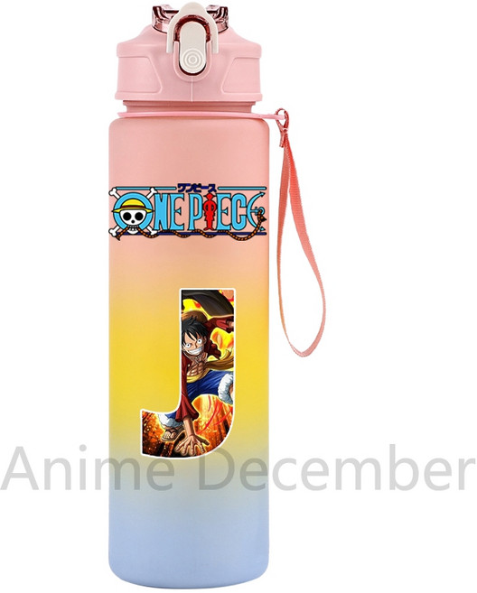 Anime 원피스 만화 편지 A-Z 인쇄 된 물 컵 대용량 마시는 컵 휴대용 야외 스포츠 750Ml 물병 선물, 10 0102142, 1개