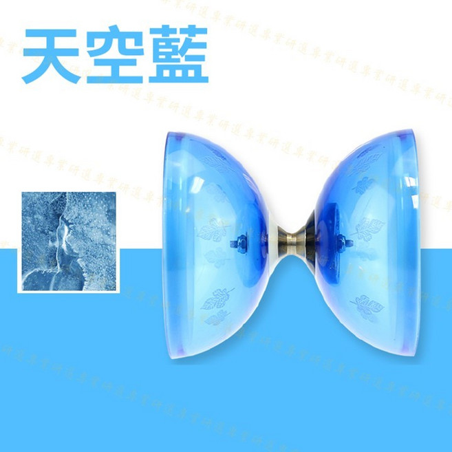 炫光三軸扯鈴 結實抗摔耐用 初學者容易上手 多種顏色尺寸可選 小款, 1個, 無炫光｜天空藍,小【直徑12.5 x 10.5cm】