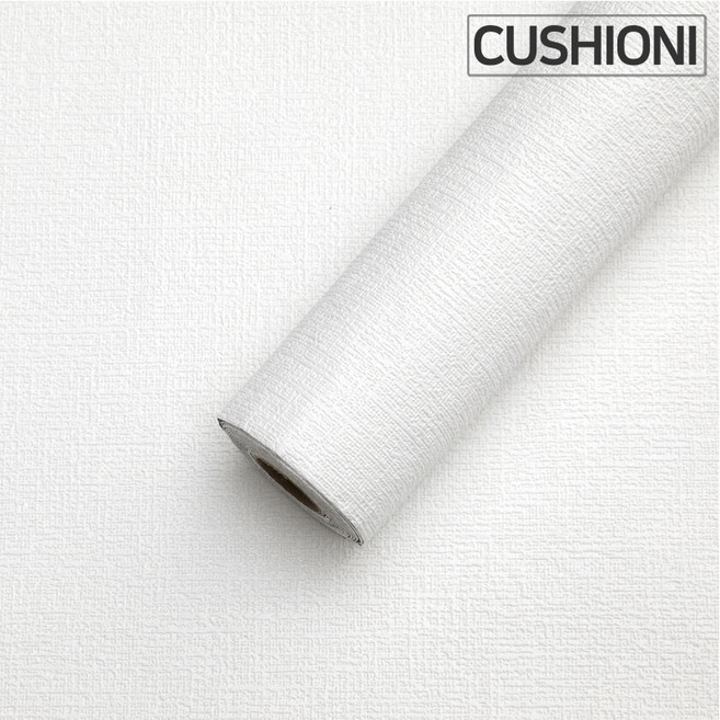 쿠셔니 시트지 스티커 벽지 붙이는벽지 실크벽지 셀프도배 격자 70cm, 스노우화이트