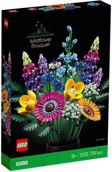 LEGO Botanical Collection野花花束積木 10313, 1盒, 混色