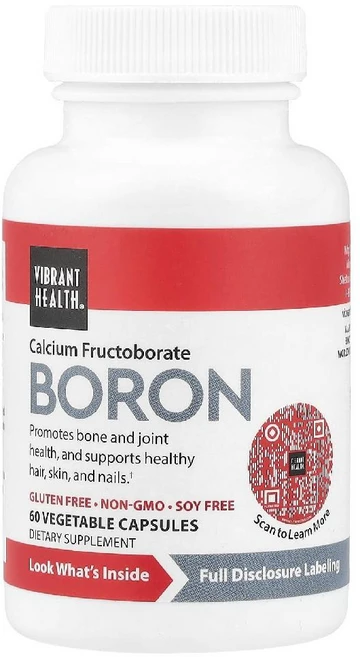 바이브랜트헬스 붕소 보론 Boron 브로콜리분말 칼슘 프룩토보레이트 캡슐 60정, 1개 - 쿠팡