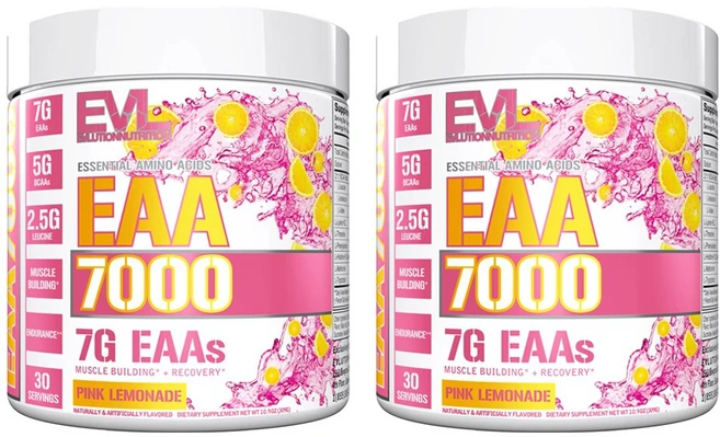 EVLUTIONNUTRITION EAA 7000 필수아미노산 핑크 레모네이드 맛, 2개, 309g - 쿠팡
