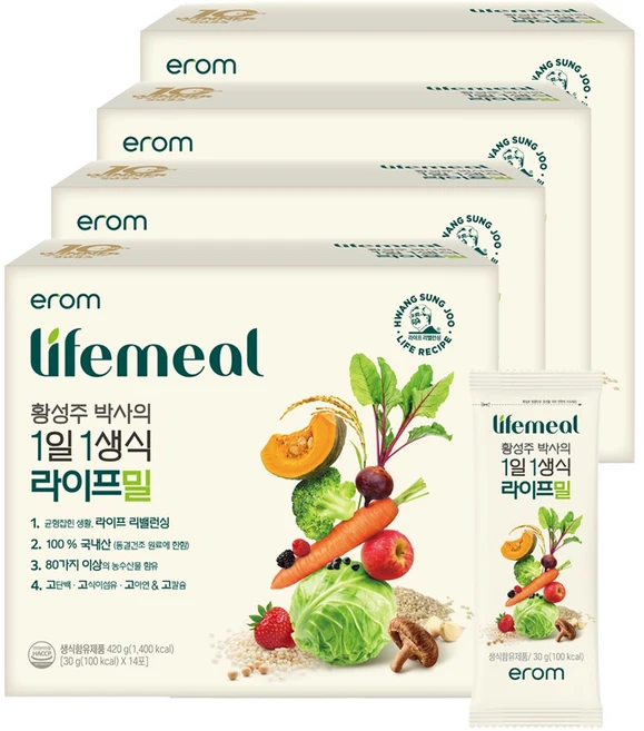 이롬 황성주 박사의 1일1생식 라이프밀, 30g, 56개 - 쿠팡