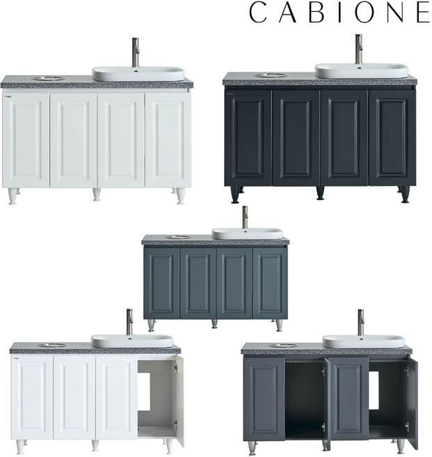 CB9200 4도어 하부장 상판&도기형 여닫이장 카비원 비규격 맞춤제작 욕실장 수건장 화장실수납장, 우볼, 1개, 티타늄블랙