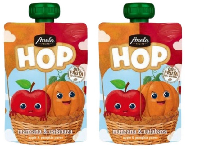 아넬라 HOP 짜먹는 과일퓨레, 100g, 2개, 사과 + 단호박 혼합맛