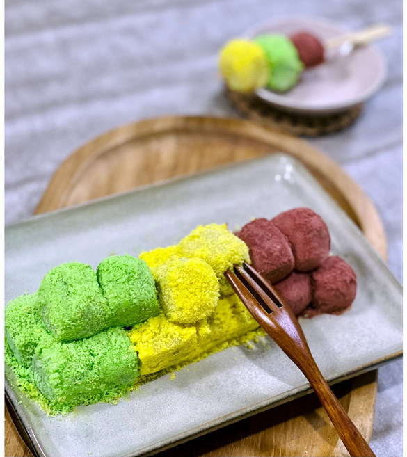 [신라병가] 팥앙금 삼색경단 (냉동) 3kg 20gX150알 아침식사대용 돌떡 행사떡, 150개, 20g