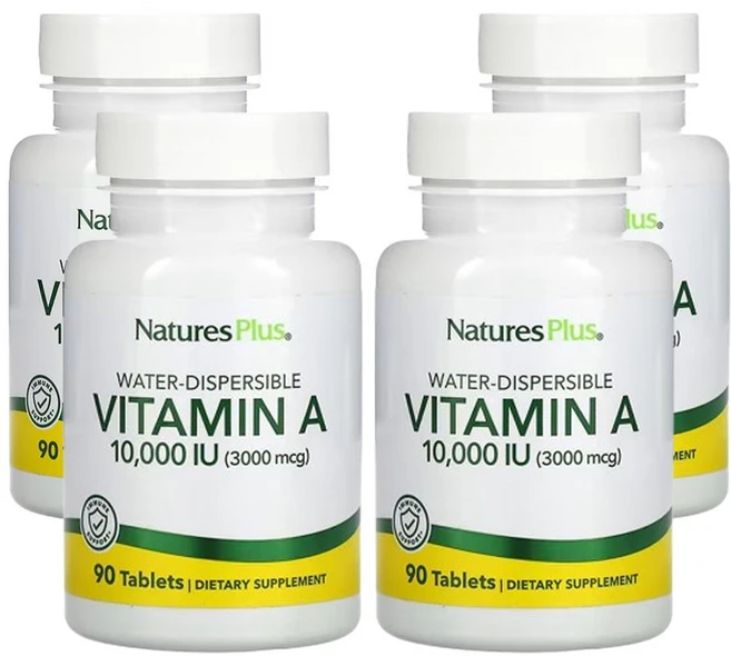 네이쳐스플러스 수분산성 비타민 A 10 000 IU(3 000mcg), 4개, 90정 - 쿠팡