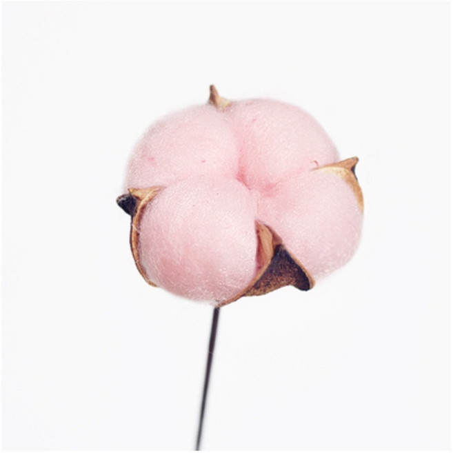 彩色單頭棉花 自然棉花支 藍色 白色 粉色 米白色 居家裝飾, 1個, 粉紅色,單隻