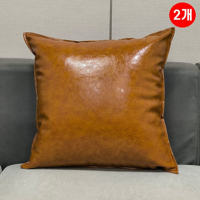 1+1 행사 유럽풍 고급 가죽 쿠션 프리미엄 가죽 쿠션커버 반려동물 스크래치 방지 쿠션