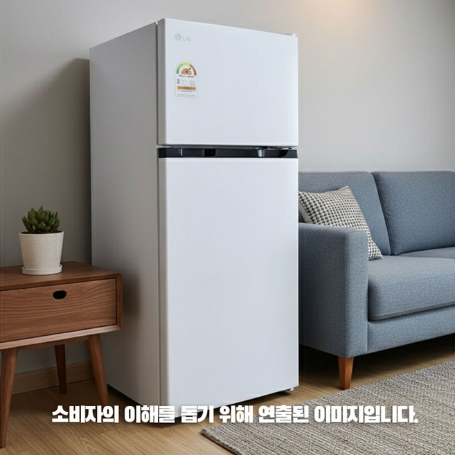 LG전자 121L 2도어 미니 일반 냉장고 방문설치, B124W14