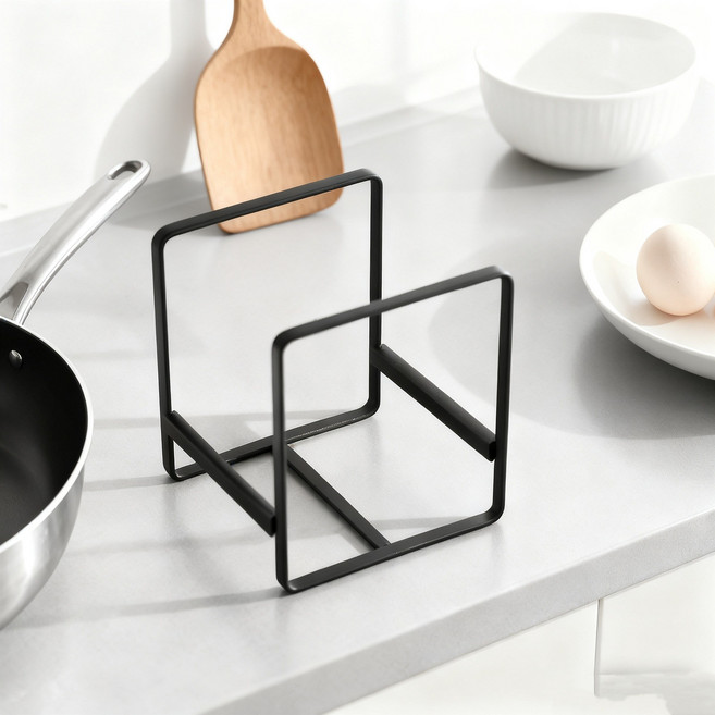 사각 철제 접시꽂이 도마 거치대, 블랙 S(작은접시용), 1개