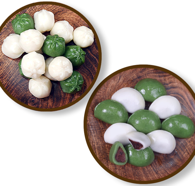 [셀브] 개별포장 2색꿀떡1kg + 2색바람떡1kg 굳지않는떡 간식떡, 1kg, 2개