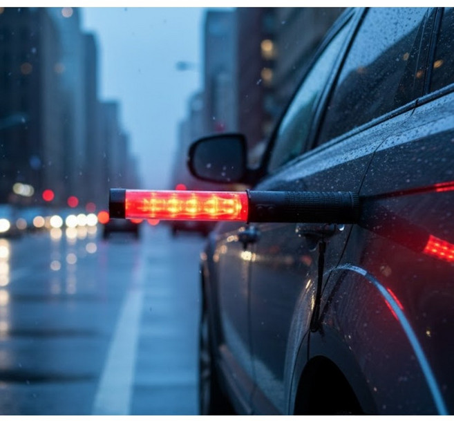 LED 차량 비상 경광봉 주차 유도봉, 4기능