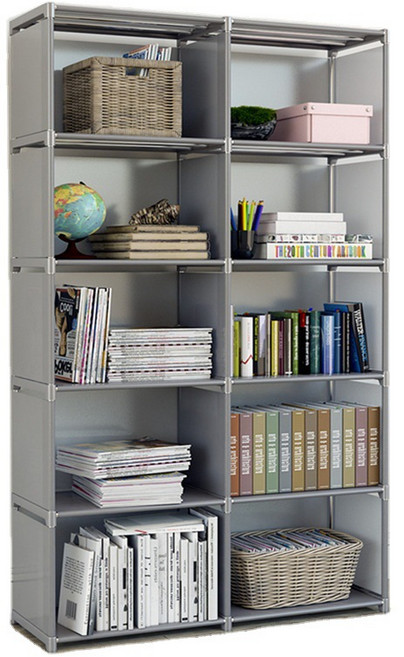 [무타공] 생활비책 조립식 다용도 수납 선반 랙, 1개, 실버 4칸