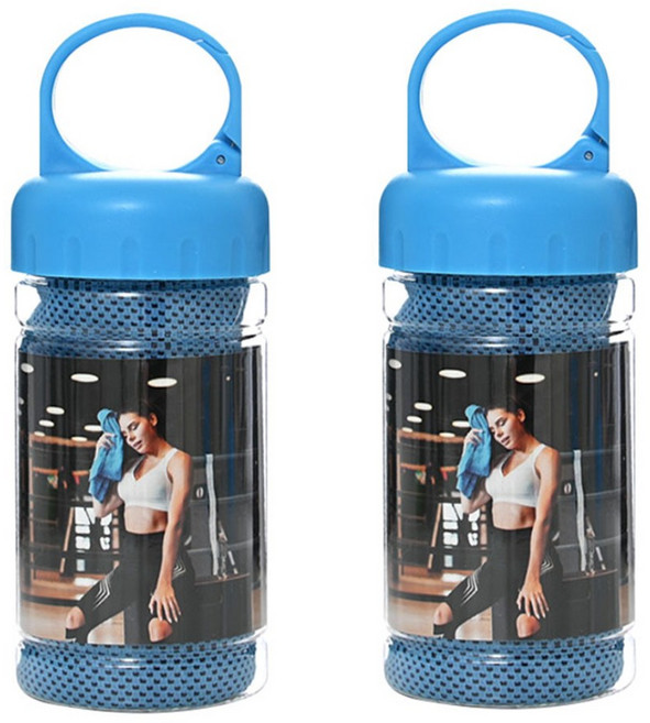 빅 사이즈 스포츠 쿨타올 대형 수건 kc인증 알러지검사완료, 2개, 블루