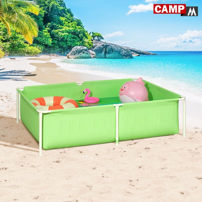 캠프엠 아파트 베란다 키즈 물놀이 수영장 소형 사각기둥 긴 프레임풀 이동식 유아 컬러 풀장 볼풀장 아기 촉감놀이 매트 놀이터 계곡 워터 홈캉스 @May05 ER5401QE9750, 1개