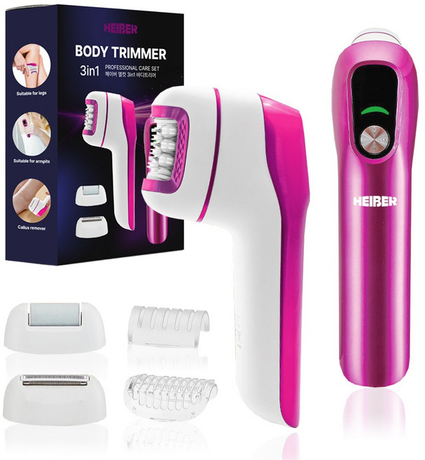 헤이즈 엘컷 5세대 여성 제모기 전기 바디트리머 전동 제모면도기 모근제거기, 1개