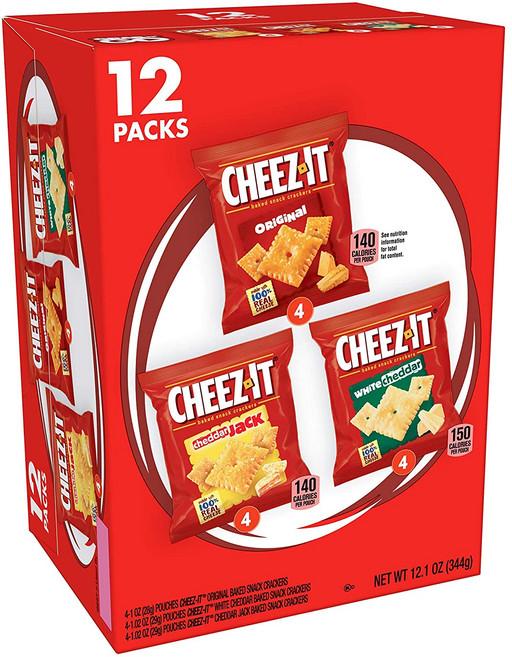 치즈잇 Cheez-It Baked Snack Cheese Crackers Original White Cheddar Cheddar Jack, 28g, 12개