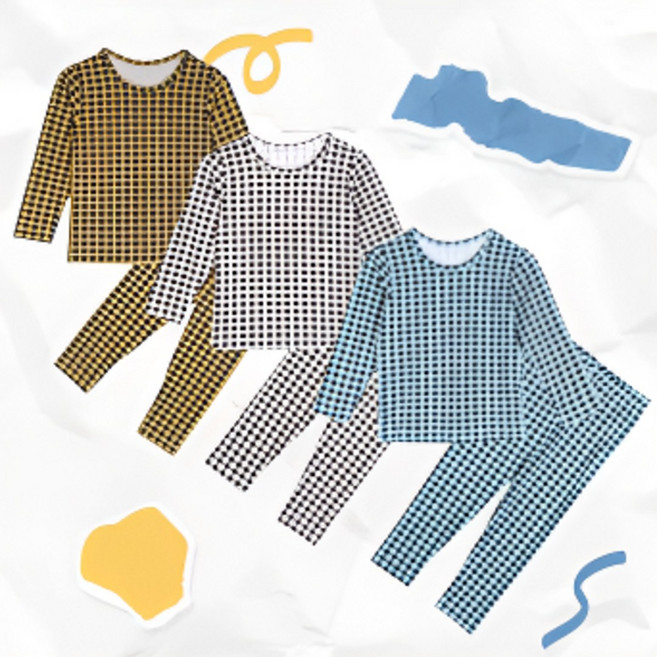 국산 윈터체크 유아동 실내복 상하의세트