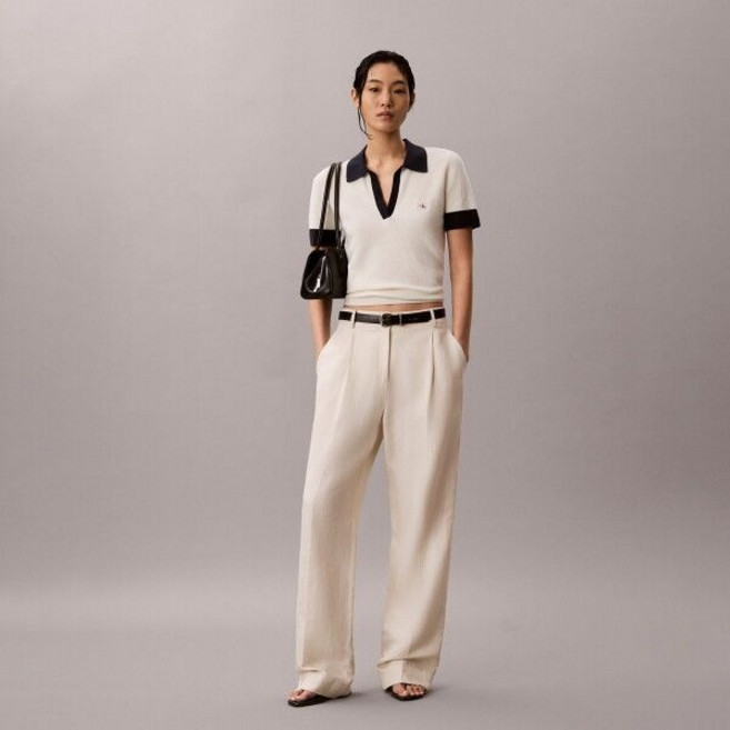 (매장)캘빈클라인 [캘빈클라인 진] [CK] 여성 우븐라벨 폴로 반팔 티셔츠 47G308G YAS 228907