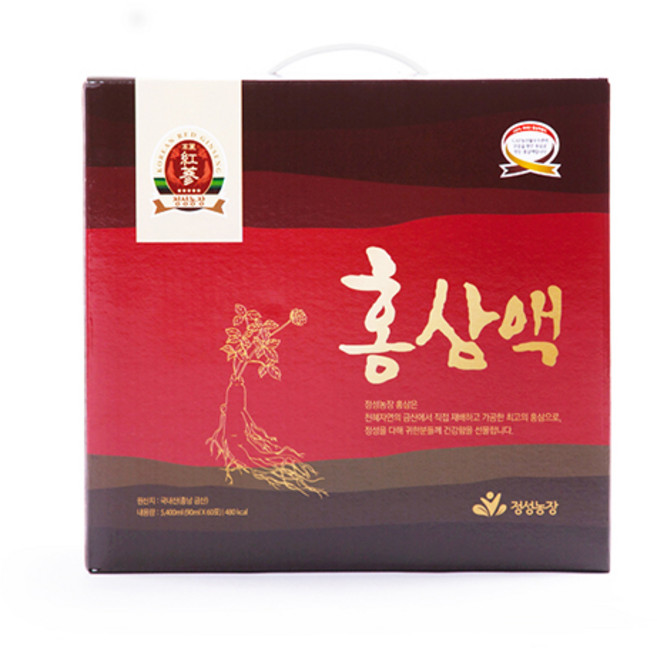 정성농장 5년근 홍삼액 60포 1상자(90mlx60개입) 단맛과 첨가물 없는 100% 순수홍삼, 5.4L, 1개