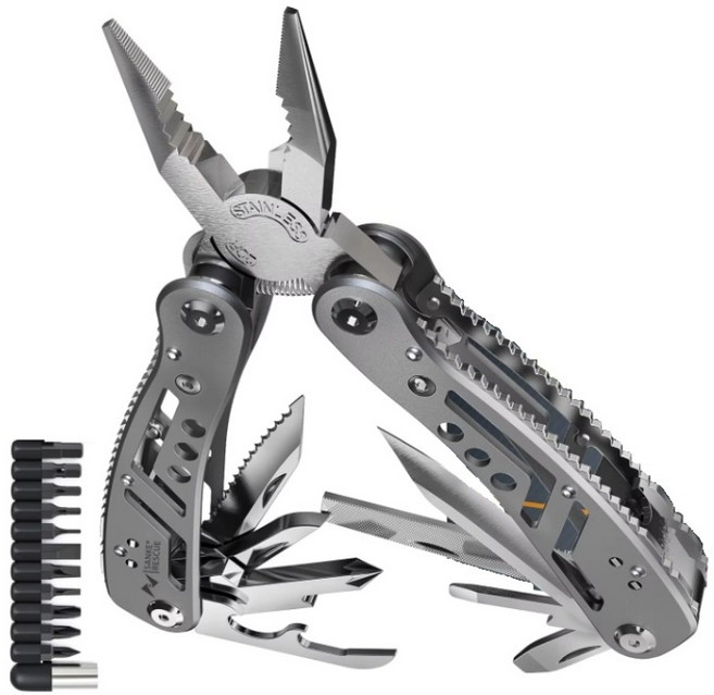 디와이툴즈 다용도 3세대 24in1 멀티툴 공구 캠핑 아웃도어 서바이벌, 1개