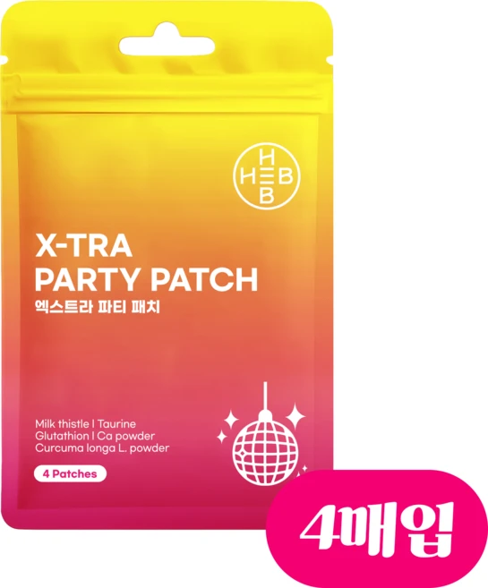 햅 엑스트라 파티패치 술자리케어 행오버케어 밀크씨슬 타우린 글루타치온, 4매입, 1개 - 쿠팡