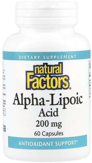 Natural Factors 알파리포산 200mg 캡슐 60정 Factors (내추럴 팩터스), 200 mg, 60 개, 1개 - 쿠팡