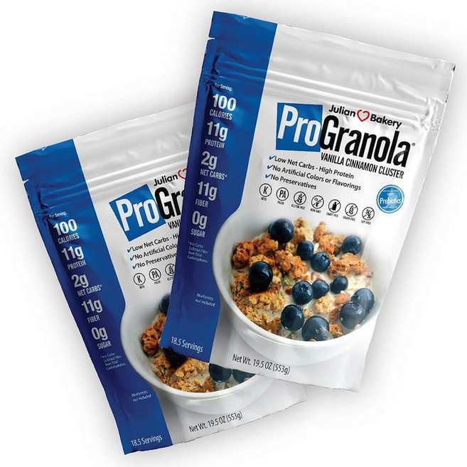Julian Bakery® ProGranola® 시리얼 | 초콜릿 | 단백질 10g | 팔레오 | 순탄수화물 2개 | 글루텐 프리 | 그레인 프리 | 17회 분량