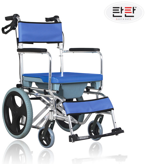 탄탄 이동식 목욕 휠체어 좌변기 겸용 접이식, 1개, 샤워/변기형 휠체어