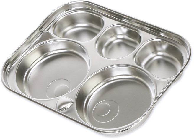 프렌즈 휴대용 유아식기 부엉이 스텐식판 5구 키즈, 580ml, 1개