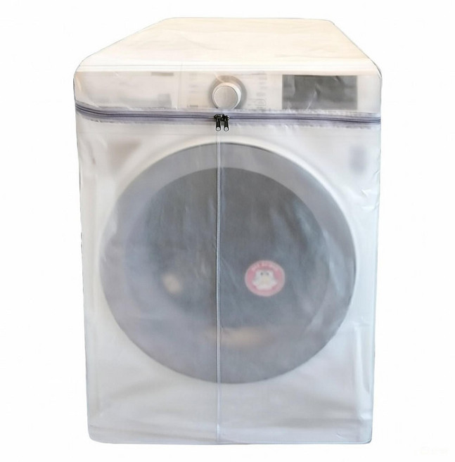 [거성봉제]국내생산 100%방수 지퍼형 세탁기 방수커버, 반투명, 1개, 통돌이형,(70x75x103)