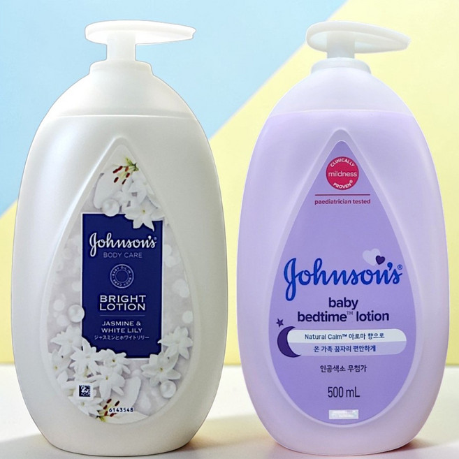 존슨즈 브라이트 자스민&화이트 릴리 500ml + 베드타임 베이비 로션 500ml, 1개