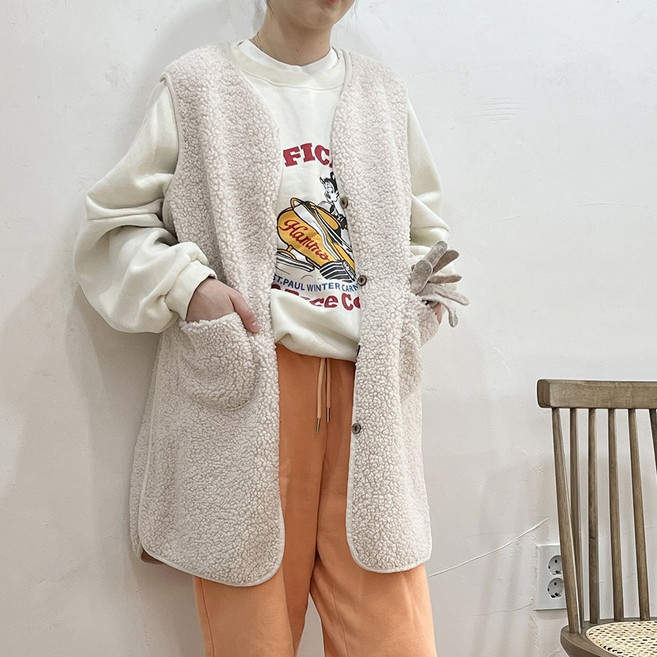 [러블리 무드] 뽀글이 베스트 여성 조끼