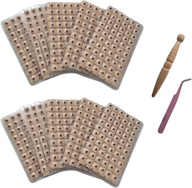 모어나인 귀지압패치 이혈테라피 혈자리 지압스티커, 스킨색, 2세트