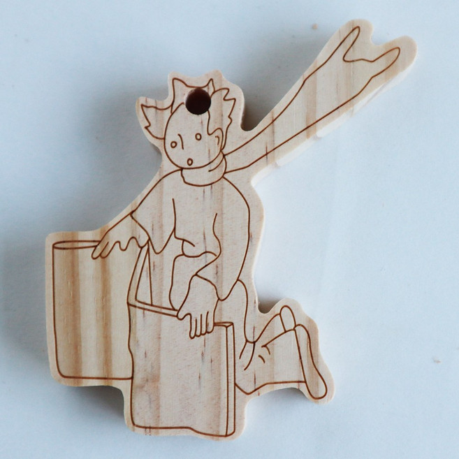 미가데코 원목 오너먼트 만들기 반제품 열쇠걸이 키링 공예 어린왕자, 1개, 고리없음 장미돌보기2