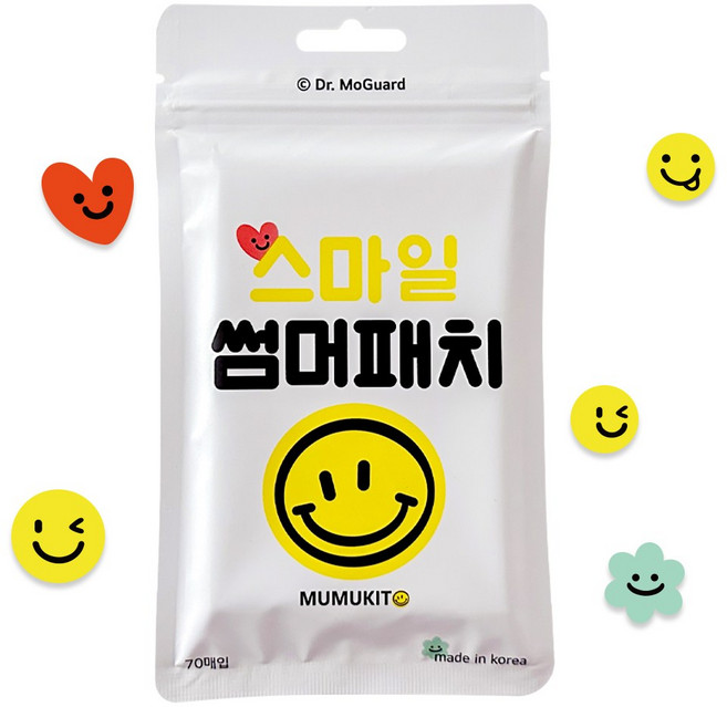 무무키토 스마일 썸머패치 날벌레 패치 기피제 70매, 70매입, 1개