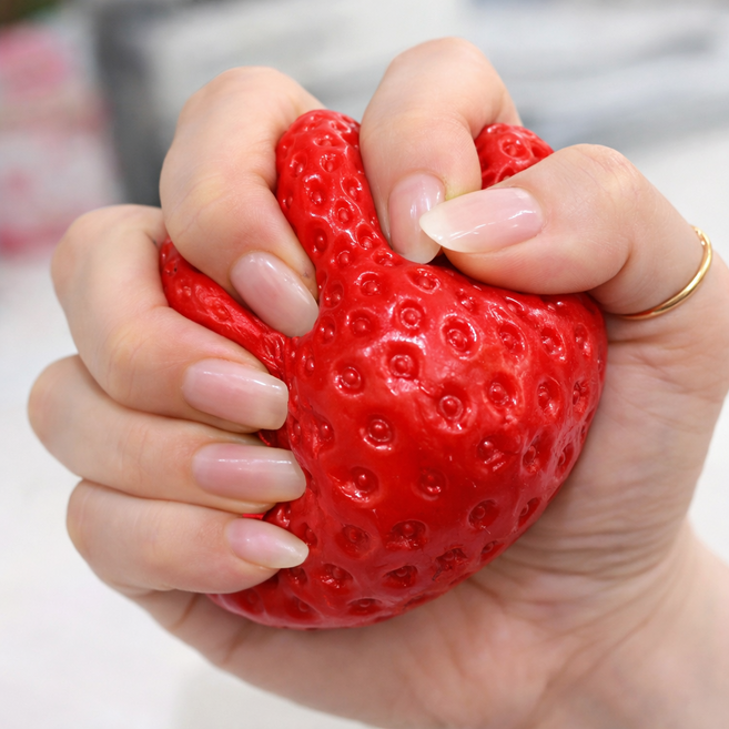 딸기 스트레스볼 주물럭 말랑이 찐득볼 스퀴시, 2개, 레드