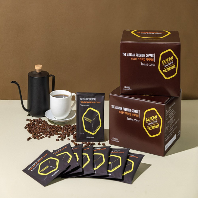 아라칸 프리미엄 티백커피 ARACAN PREMIUM TEABAG COFFEE, 1박스, 50개입, 150g
