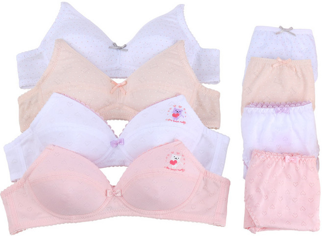 르브니 주니어 2단계 속옷 브라팬티 8종세트 코튼소재 노와이어 AA컵 학생브라 초등학생 중학생 여자아이 브라 팬티